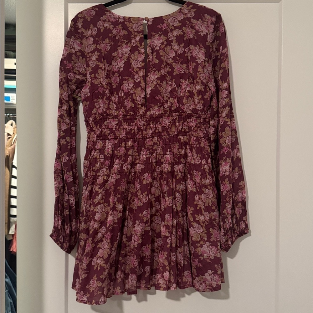 NWOT Free People Keep You Long Sleeve Cotton Mini Dress - Picture 7 of 7